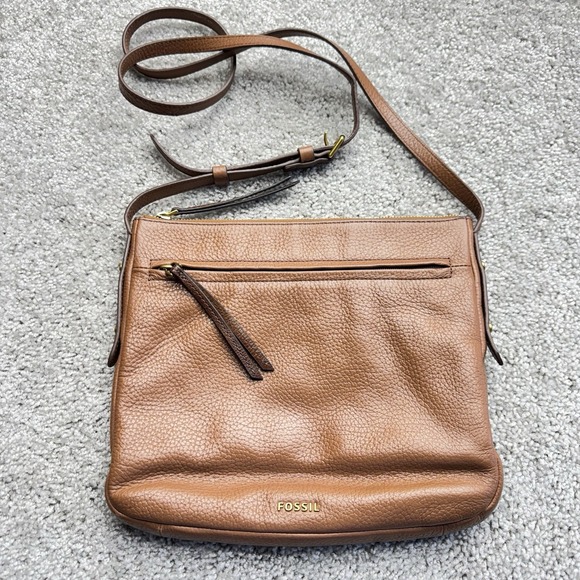 Fossil Handbags - Fossil Brown Leather Crossbody Shoulder Bag